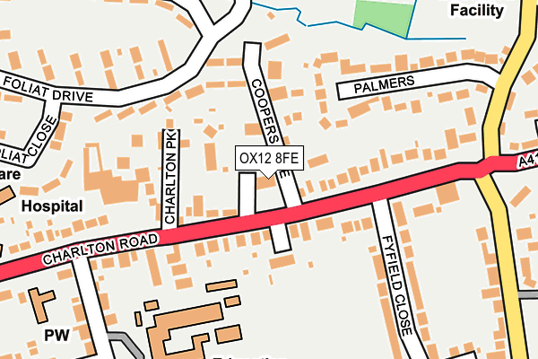 OX12 8FE map - OS OpenMap – Local (Ordnance Survey)