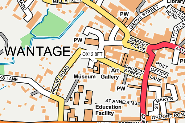 OX12 8FT map - OS OpenMap – Local (Ordnance Survey)