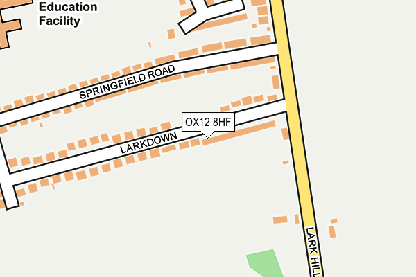 OX12 8HF map - OS OpenMap – Local (Ordnance Survey)