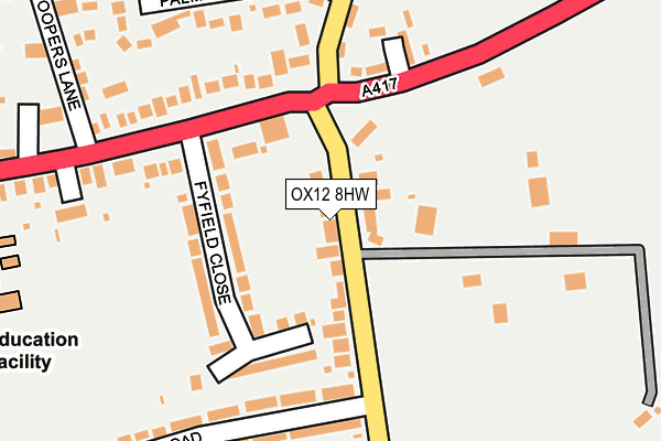 OX12 8HW map - OS OpenMap – Local (Ordnance Survey)