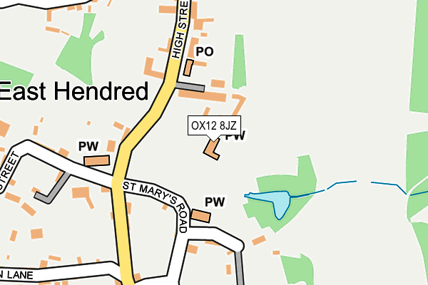 OX12 8JZ map - OS OpenMap – Local (Ordnance Survey)