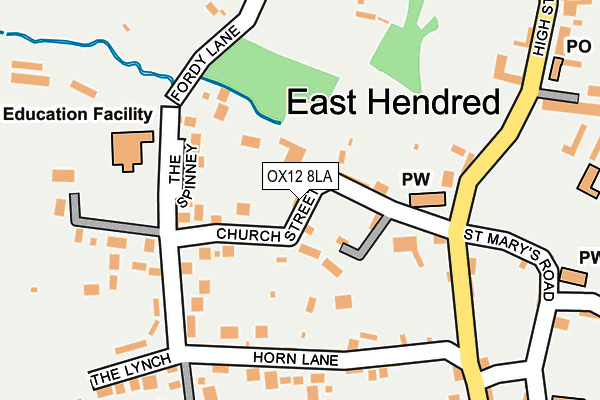 OX12 8LA map - OS OpenMap – Local (Ordnance Survey)