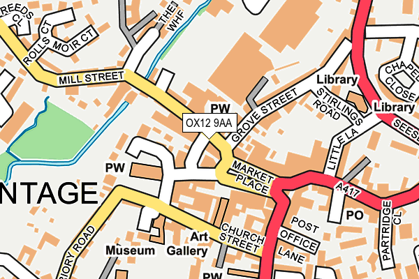 OX12 9AA map - OS OpenMap – Local (Ordnance Survey)