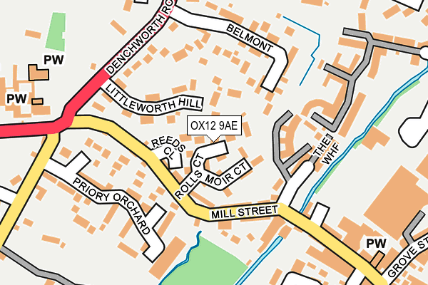 OX12 9AE map - OS OpenMap – Local (Ordnance Survey)