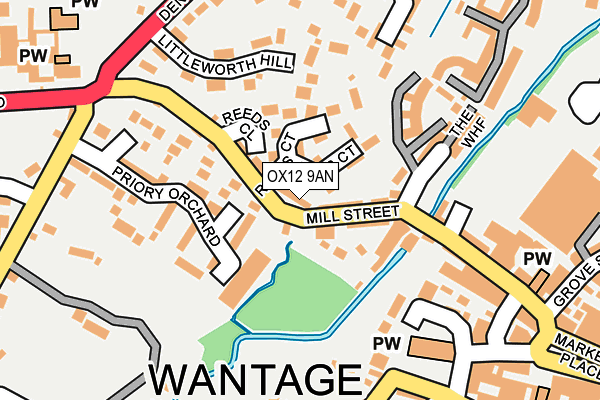 OX12 9AN map - OS OpenMap – Local (Ordnance Survey)