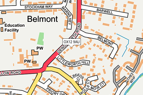 OX12 9AU map - OS OpenMap – Local (Ordnance Survey)