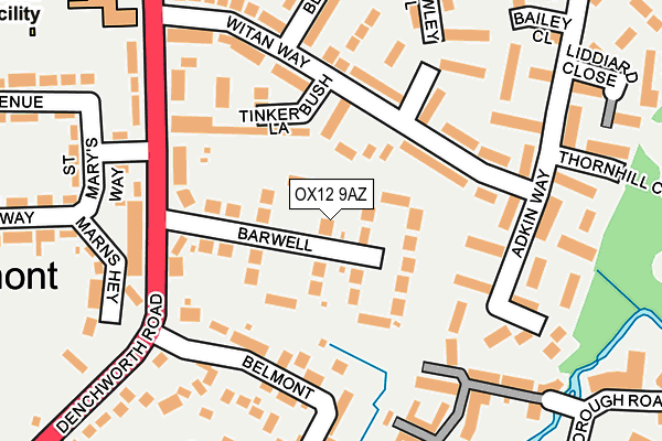 OX12 9AZ map - OS OpenMap – Local (Ordnance Survey)