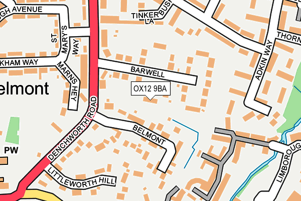 OX12 9BA map - OS OpenMap – Local (Ordnance Survey)