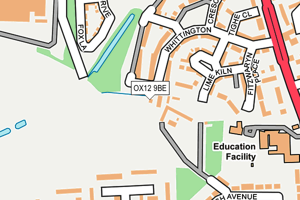 OX12 9BE map - OS OpenMap – Local (Ordnance Survey)