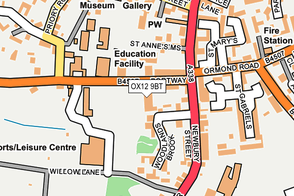 OX12 9BT map - OS OpenMap – Local (Ordnance Survey)