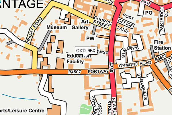 OX12 9BX map - OS OpenMap – Local (Ordnance Survey)