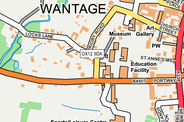 OX12 9DA map - OS OpenMap – Local (Ordnance Survey)