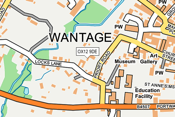 OX12 9DE map - OS OpenMap – Local (Ordnance Survey)