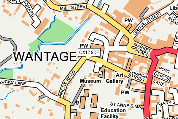 OX12 9DF map - OS OpenMap – Local (Ordnance Survey)