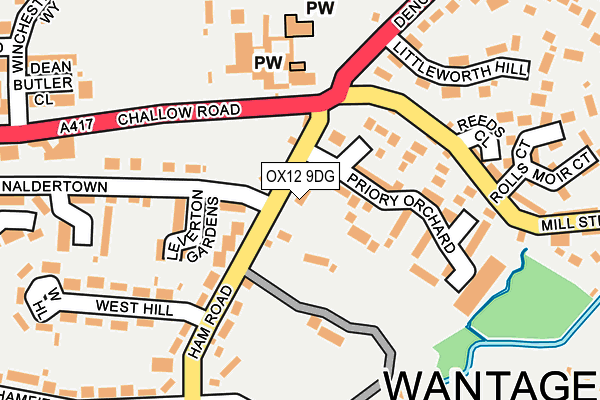 OX12 9DG map - OS OpenMap – Local (Ordnance Survey)