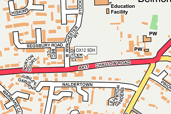 OX12 9DH map - OS OpenMap – Local (Ordnance Survey)