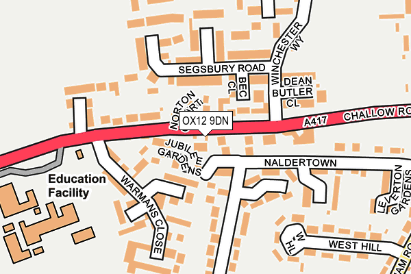 OX12 9DN map - OS OpenMap – Local (Ordnance Survey)