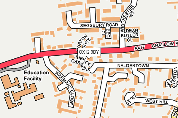 OX12 9DY map - OS OpenMap – Local (Ordnance Survey)