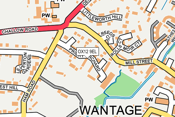 OX12 9EL map - OS OpenMap – Local (Ordnance Survey)