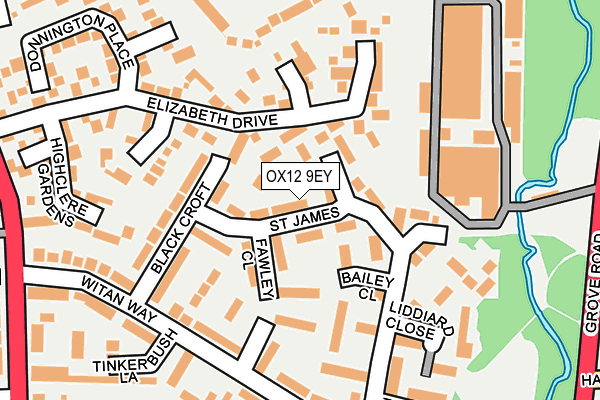 OX12 9EY map - OS OpenMap – Local (Ordnance Survey)