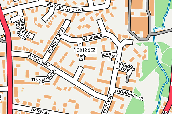 OX12 9EZ map - OS OpenMap – Local (Ordnance Survey)