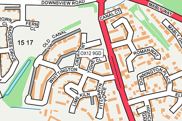 OX12 9GD map - OS OpenMap – Local (Ordnance Survey)