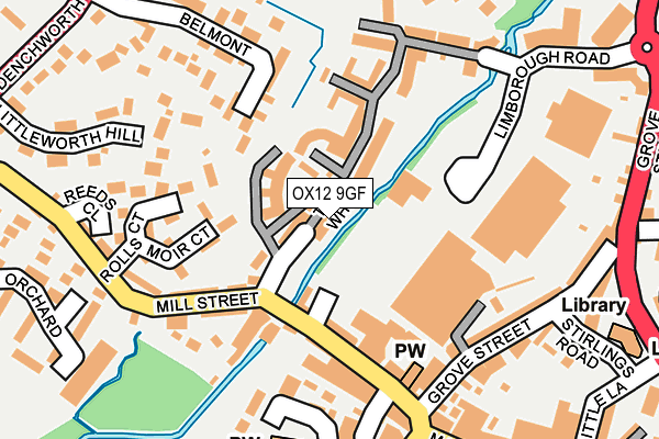 OX12 9GF map - OS OpenMap – Local (Ordnance Survey)