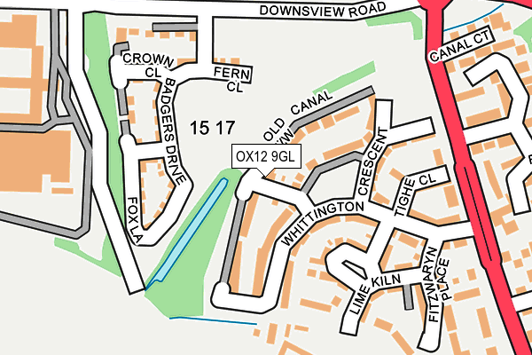 OX12 9GL map - OS OpenMap – Local (Ordnance Survey)