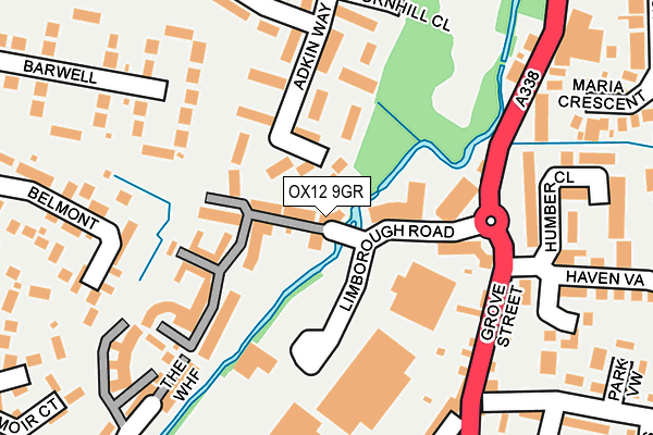 OX12 9GR map - OS OpenMap – Local (Ordnance Survey)