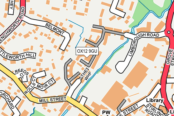 OX12 9GU map - OS OpenMap – Local (Ordnance Survey)