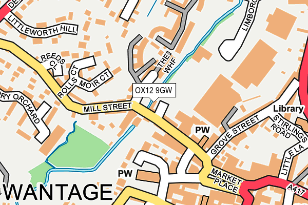 OX12 9GW map - OS OpenMap – Local (Ordnance Survey)