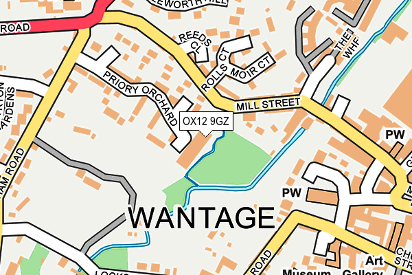 OX12 9GZ map - OS OpenMap – Local (Ordnance Survey)