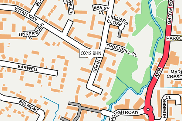 OX12 9HN map - OS OpenMap – Local (Ordnance Survey)