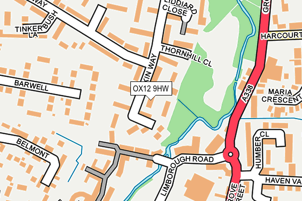 OX12 9HW map - OS OpenMap – Local (Ordnance Survey)