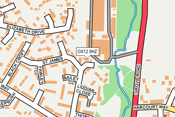 OX12 9HZ map - OS OpenMap – Local (Ordnance Survey)