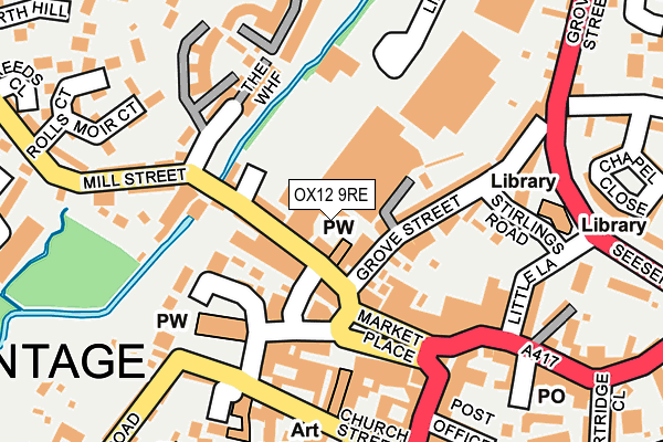 OX12 9RE map - OS OpenMap – Local (Ordnance Survey)