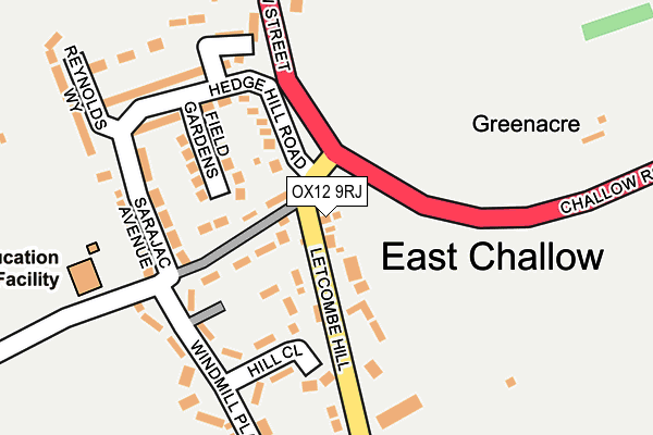 OX12 9RJ map - OS OpenMap – Local (Ordnance Survey)