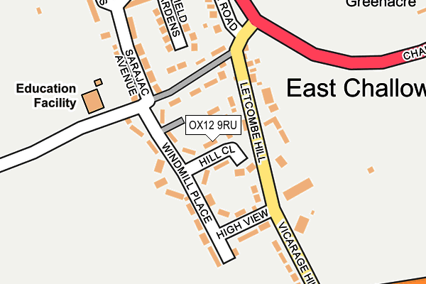 OX12 9RU map - OS OpenMap – Local (Ordnance Survey)