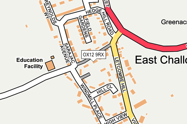 OX12 9RX map - OS OpenMap – Local (Ordnance Survey)