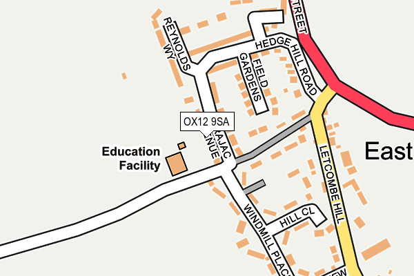 OX12 9SA map - OS OpenMap – Local (Ordnance Survey)