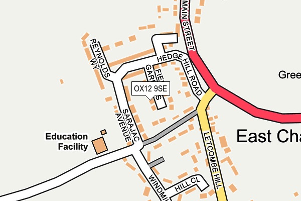 OX12 9SE map - OS OpenMap – Local (Ordnance Survey)