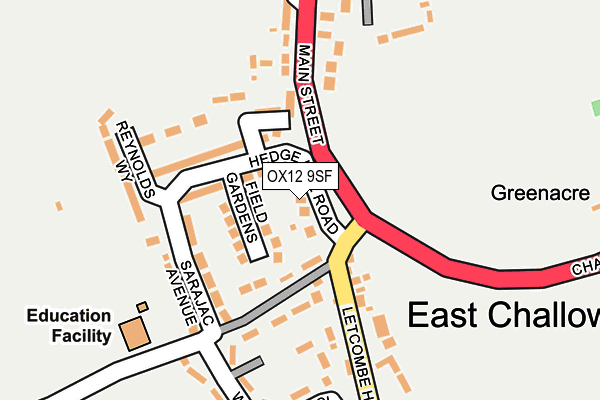 OX12 9SF map - OS OpenMap – Local (Ordnance Survey)