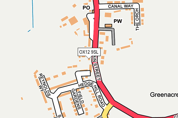 OX12 9SL map - OS OpenMap – Local (Ordnance Survey)