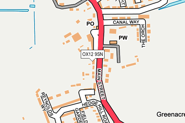 OX12 9SN map - OS OpenMap – Local (Ordnance Survey)