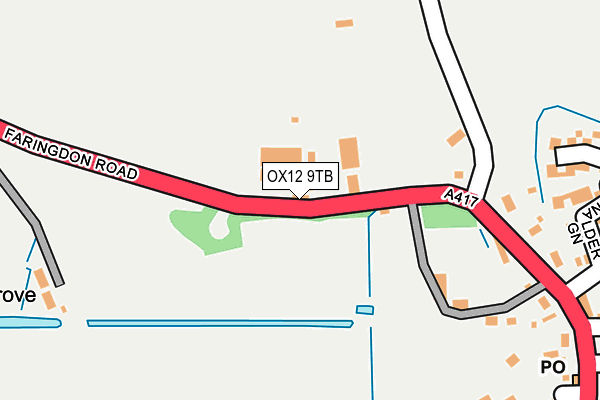 OX12 9TB map - OS OpenMap – Local (Ordnance Survey)