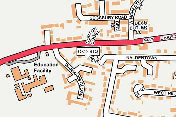 OX12 9TQ map - OS OpenMap – Local (Ordnance Survey)