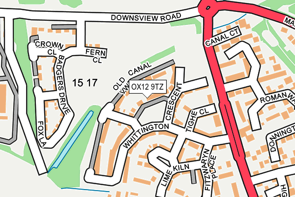 OX12 9TZ map - OS OpenMap – Local (Ordnance Survey)