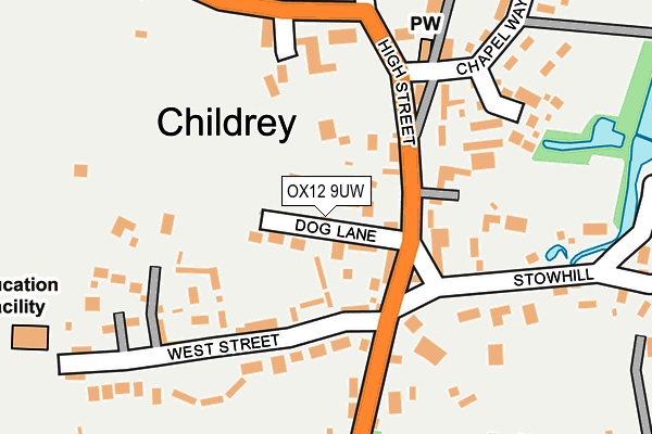 OX12 9UW map - OS OpenMap – Local (Ordnance Survey)