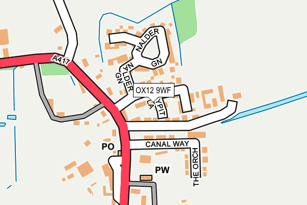 OX12 9WF map - OS OpenMap – Local (Ordnance Survey)