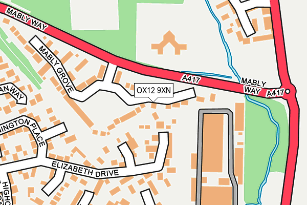 OX12 9XN map - OS OpenMap – Local (Ordnance Survey)